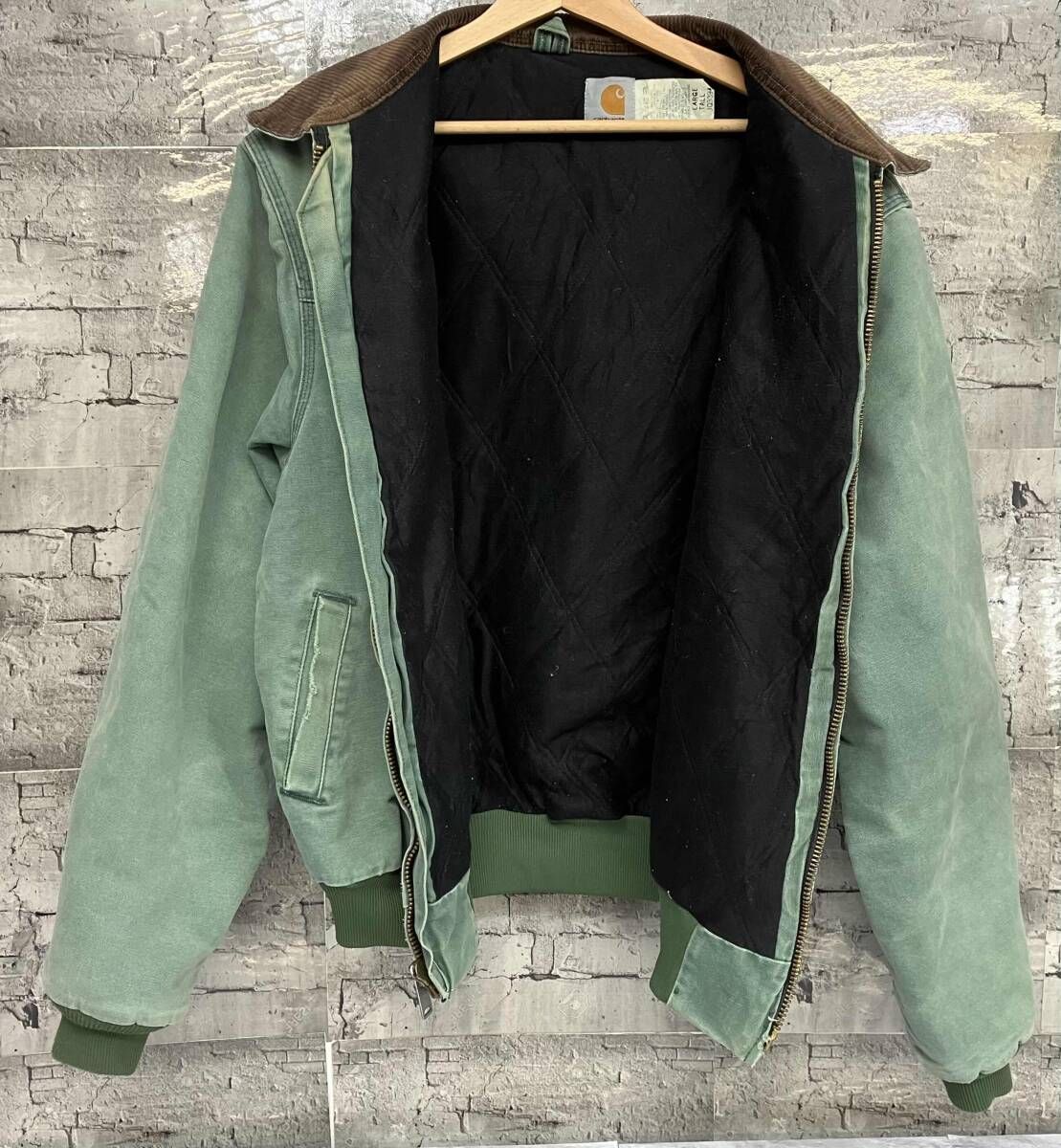 s*中様 Carhartt サンタフェジャケット　オリーブグリーン Carhartt カーハート サンタフェジャケット ダック JQ3394 サイズL