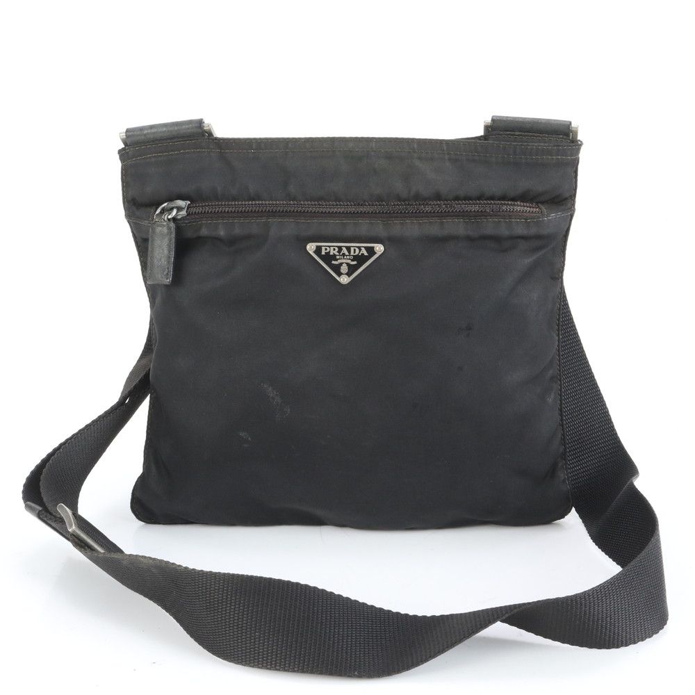 美品 プラダ テスート ナイロン 三角ロゴ レザー ショルダーバッグ