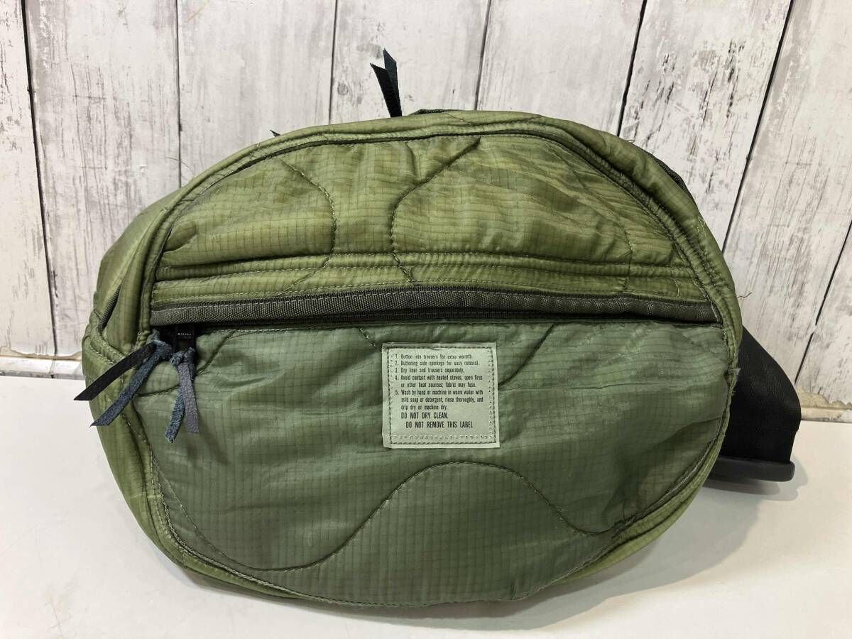 US アス Quilted military キルテッドミリタリー ボディバッグ M-65 グリーン系