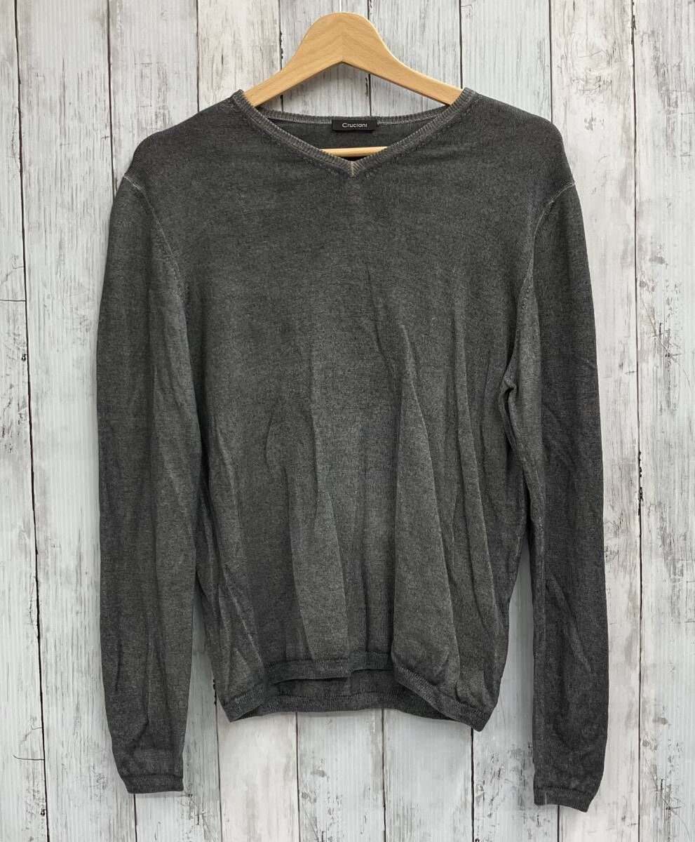 Cruciani クルチアーニ Vネックニット 46サイズ グレー - メルカリ