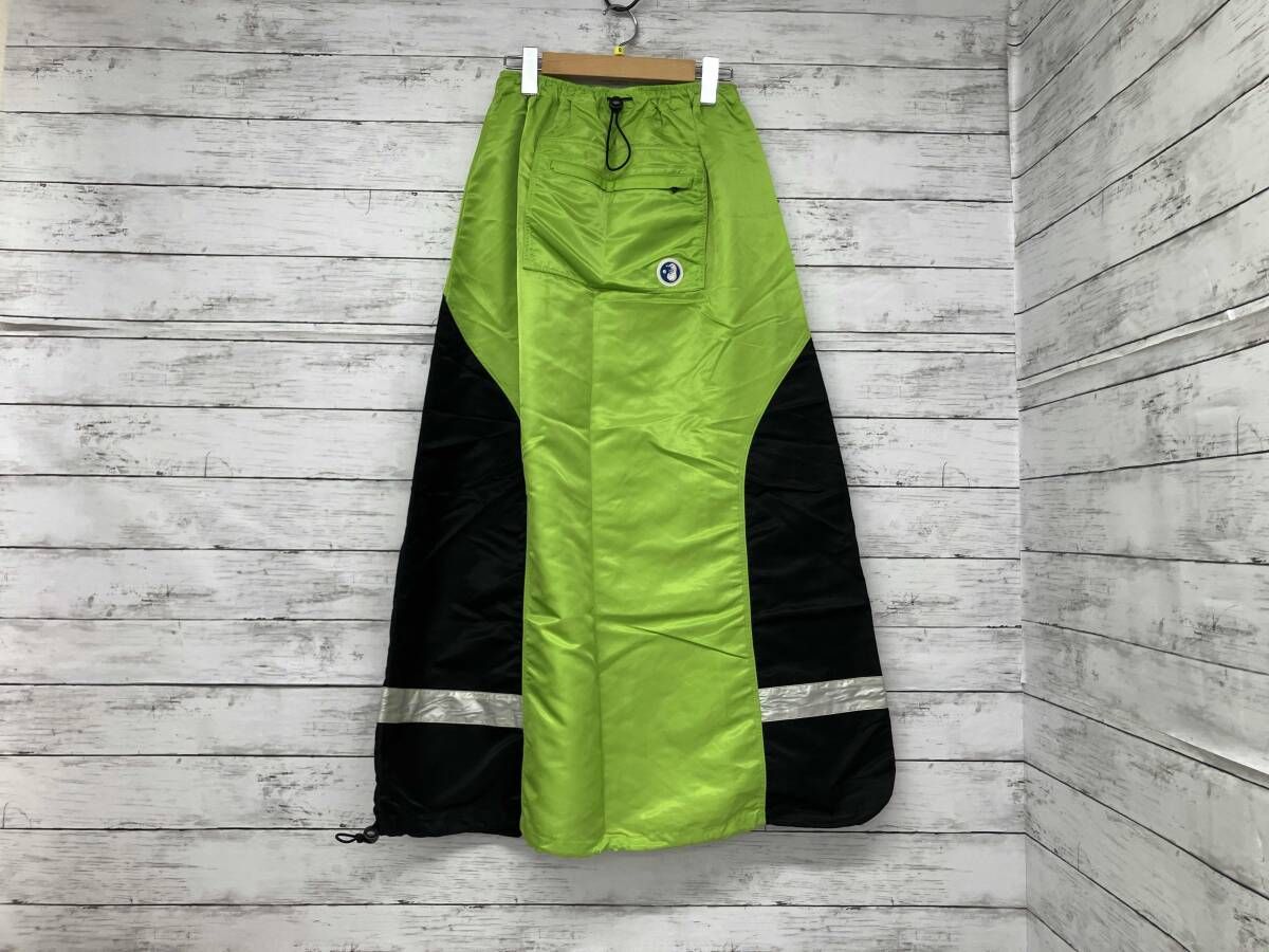 FOTUS フェトウス ロングスカート FSK 0401 ナイロン ライトグリーン ブラック