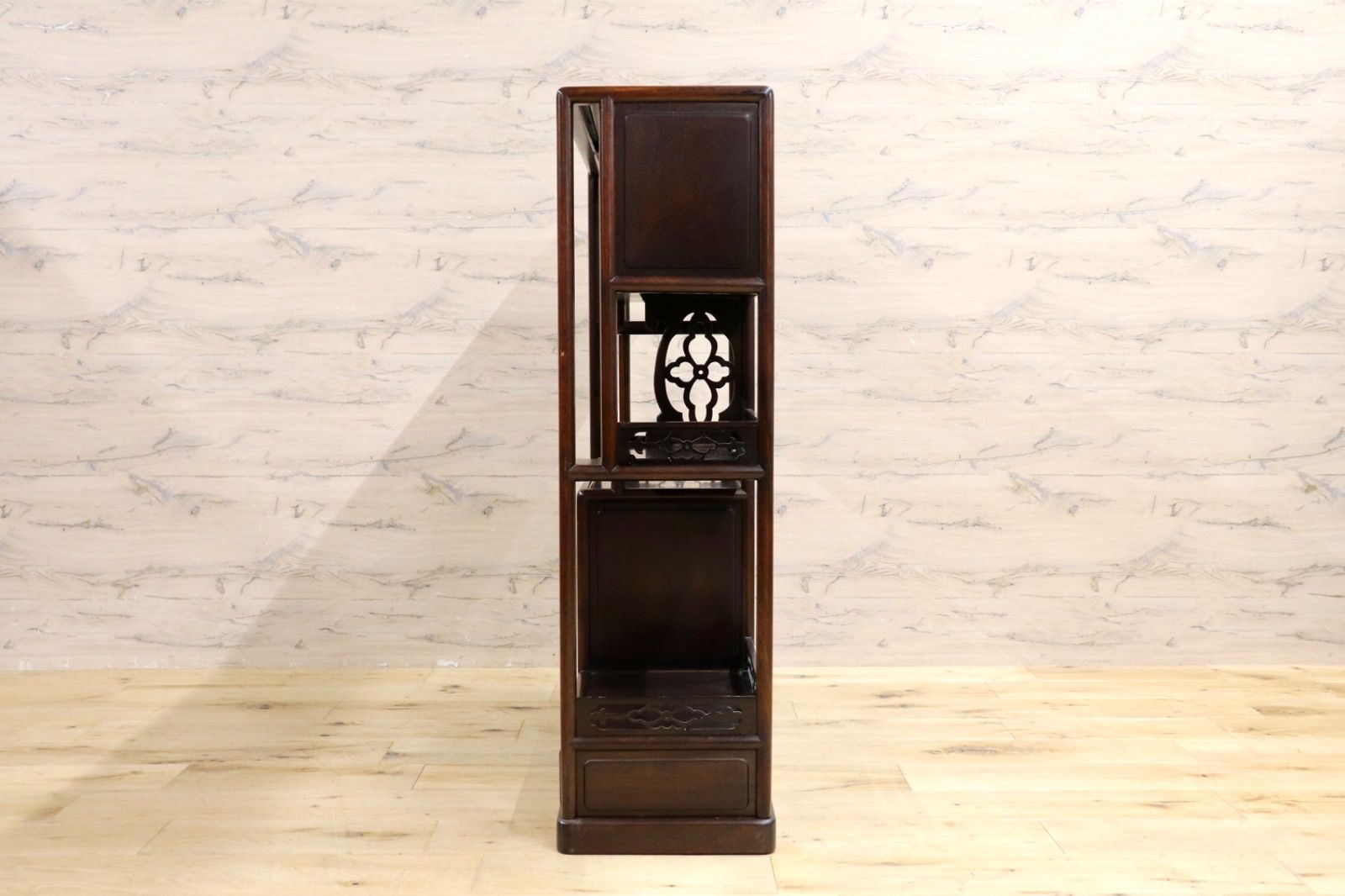 GMIH342○唐木家具 茶棚 茶箪笥 飾り棚 サイドボード 和家具 和室 座敷