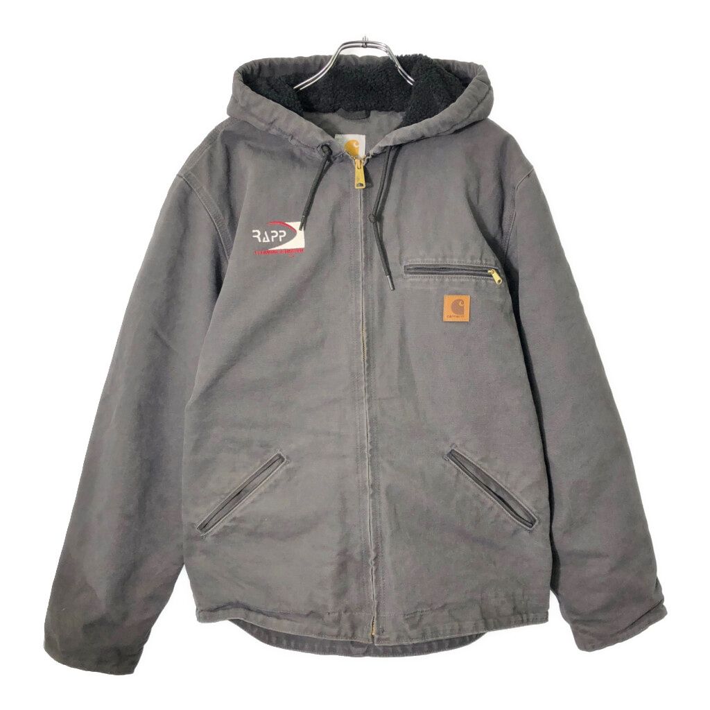 Carhartt グレー カジュアルジャケット M企業ロゴ付き Carhartt カーハート アクティブジャケット ワーク 企業ロゴ グレー