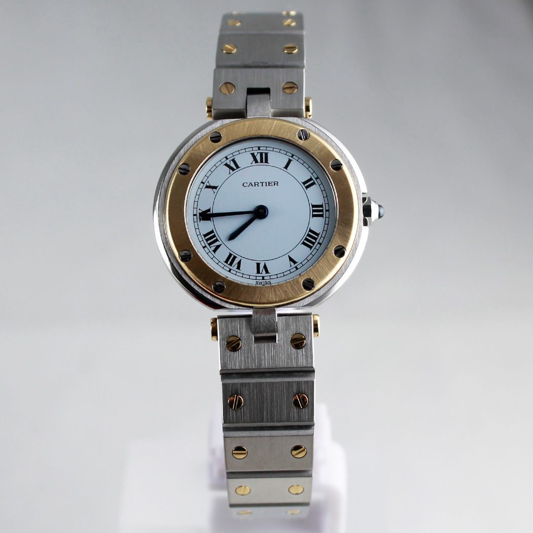 SA 197 Cartier サントス ヴァンドーム SM コンビ クォーツ QZ レディース 腕時計 ゴールド シルバー エレガント 銀座サコム堂 期間 販売