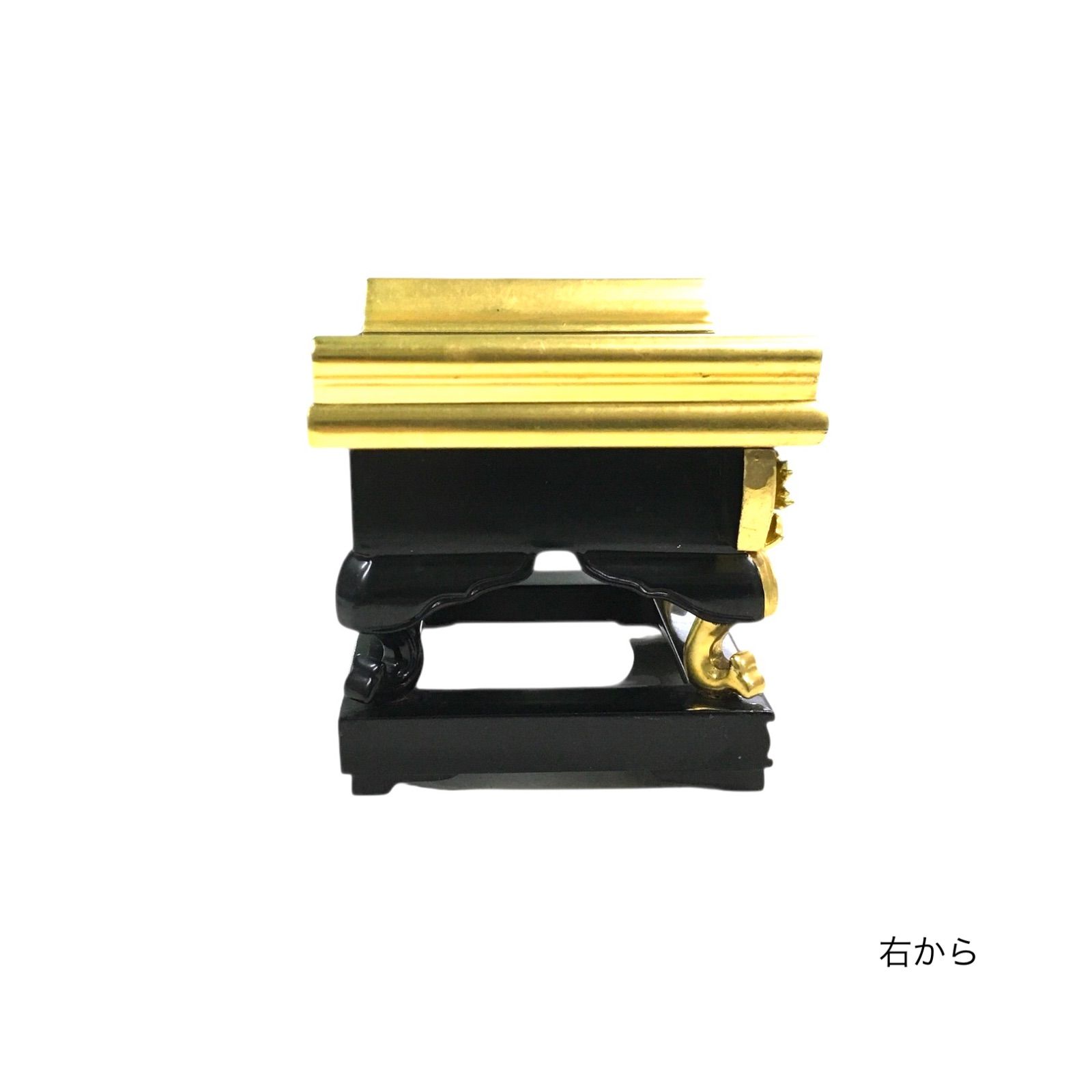 上前 黒塗り金箔