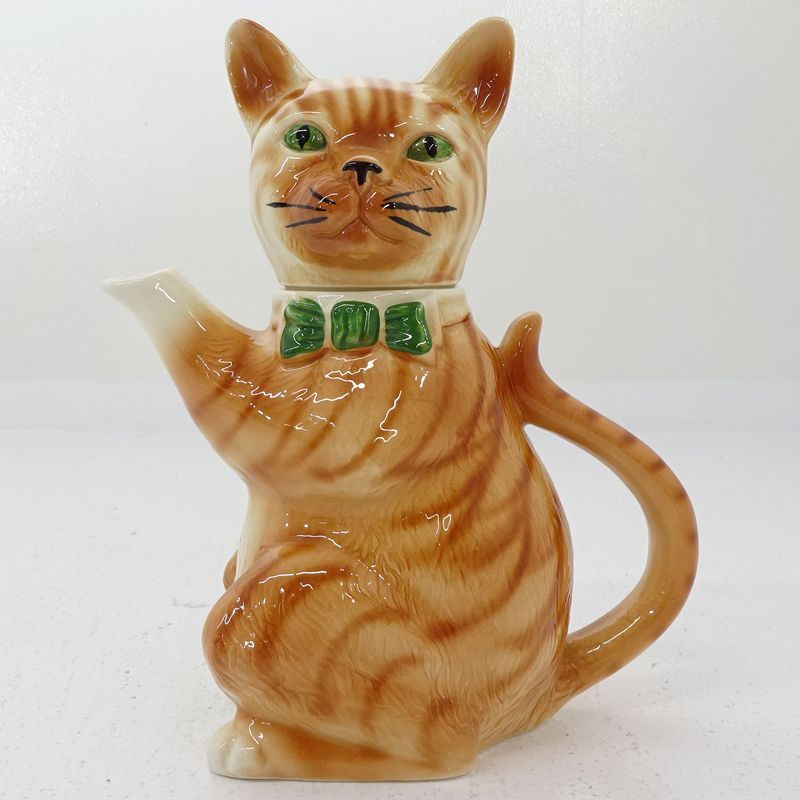Tony Wood トニーウッドスタジオ 猫ティーポット 茶トラ 426-C 344