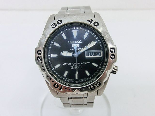 SEIKO セイコー 5 SPORTS ファイブスポーツ 7 S 36 0230 ダイバー 黒文字盤 自動巻き 腕時計