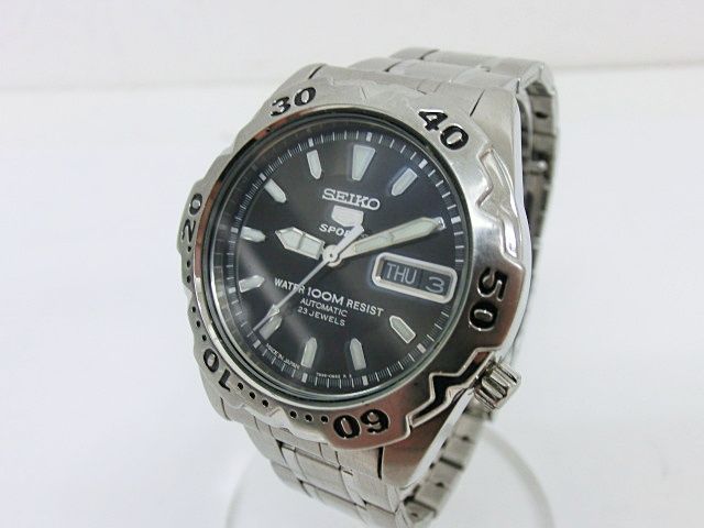 SEIKO セイコー 5 SPORTS ファイブスポーツ 7 S 36-0230 ダイバー 黒文字盤 自動巻き 腕時計