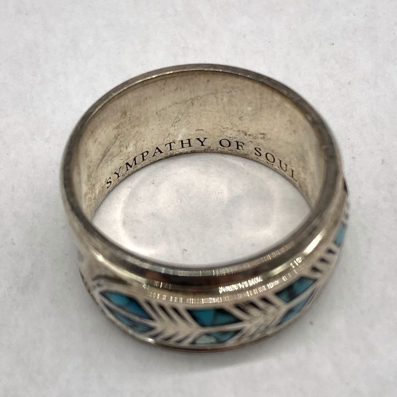 シンパシーオブソウル フェザーインレイ ターコイズ リング 22号 希少 シンパシーオブソウル フェザーインレイ ターコイズ リング 22号 希少