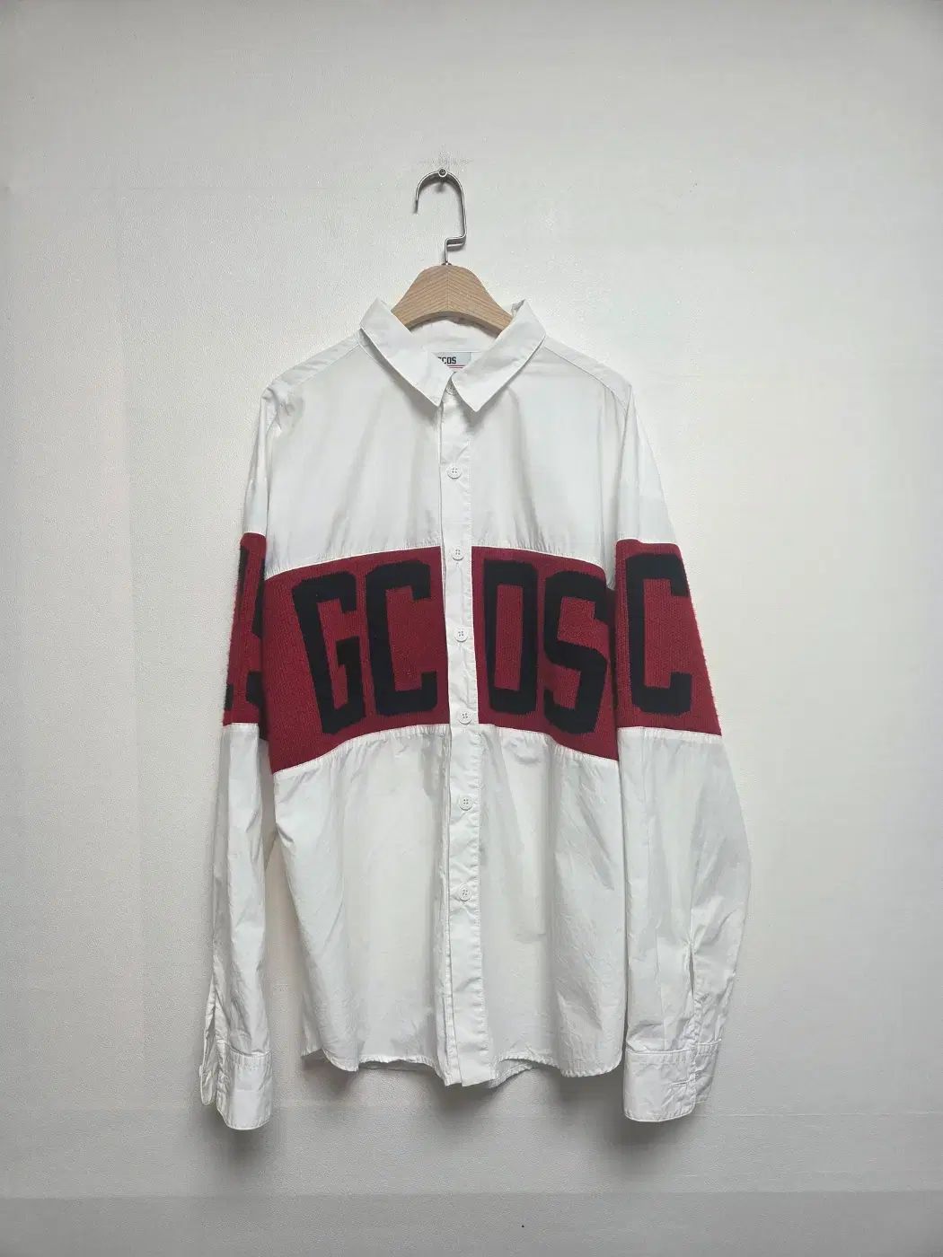 GCDS ニット ロゴ 長袖 シャツ 白 XL