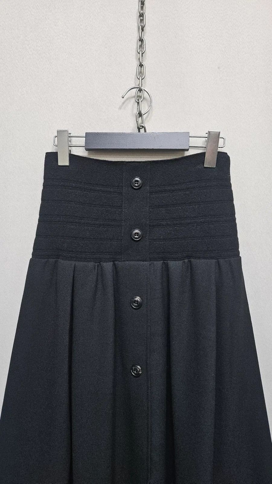 システム 밴딩 フ ロング丈スカート ブラック-22年 商品