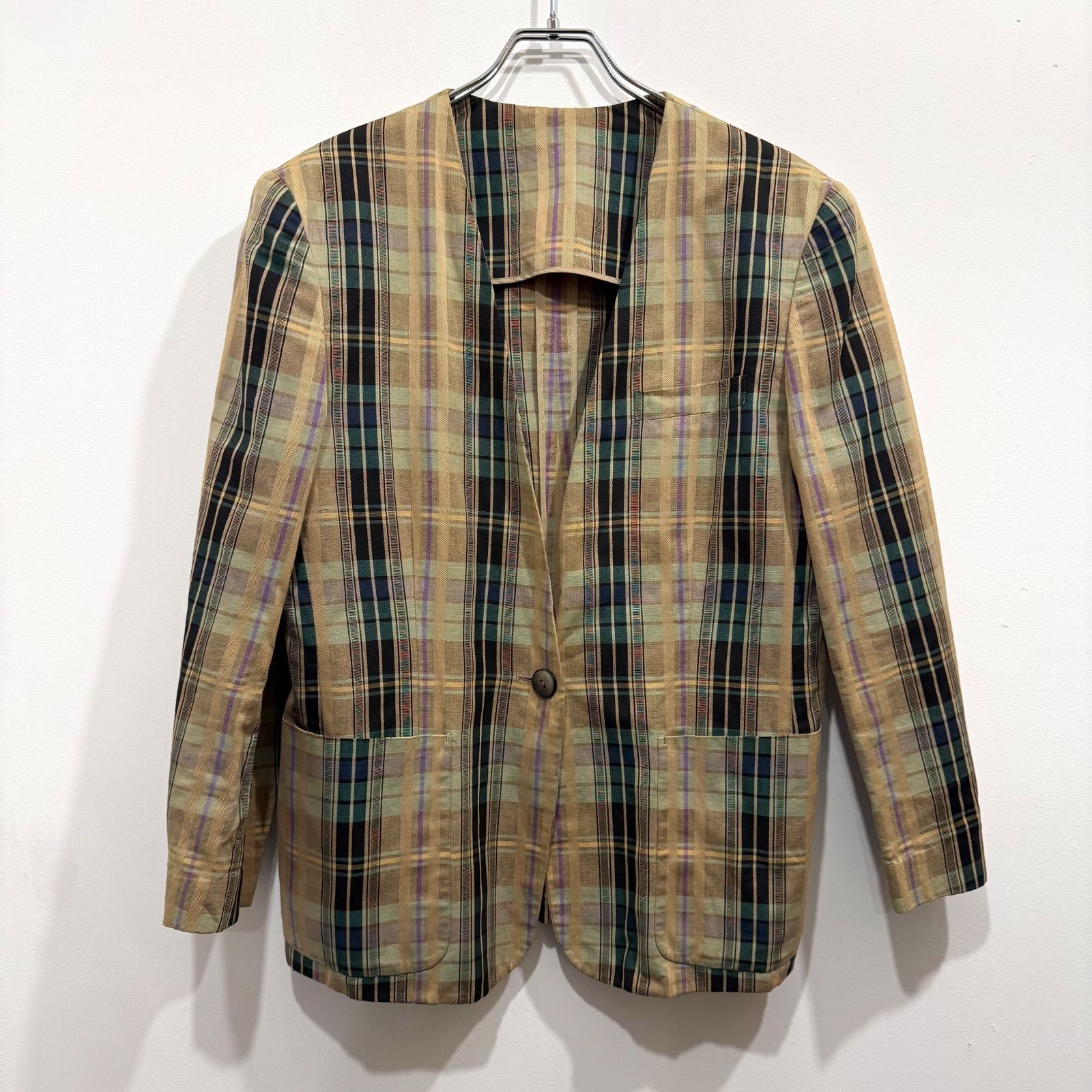 Burberrys＊バーバリー (9) 金ボタン チェックテーラードジャケット 