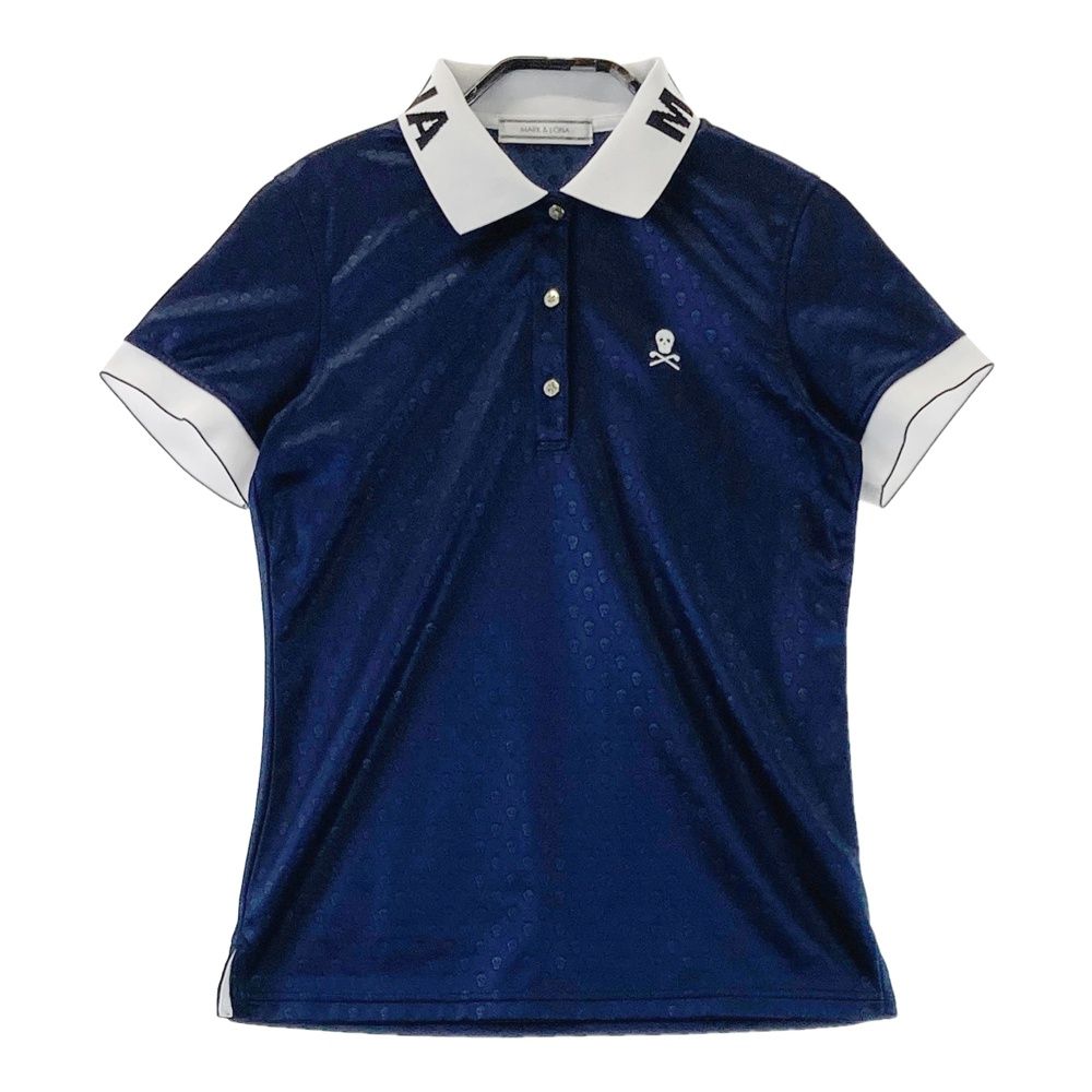 サイズ：36 MARK&LONA マークアンドロナ 半袖ポロシャツ スカル 総柄