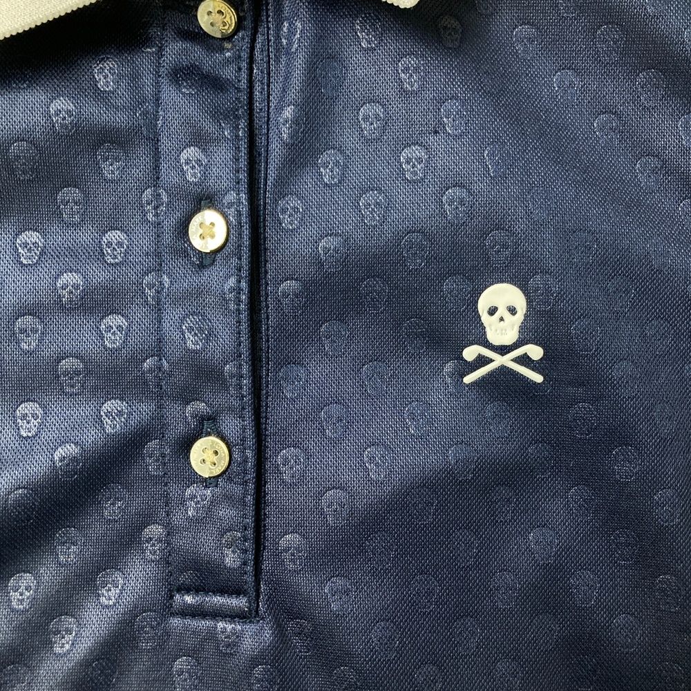 サイズ：36 MARK&LONA マークアンドロナ 半袖ポロシャツ スカル 総柄