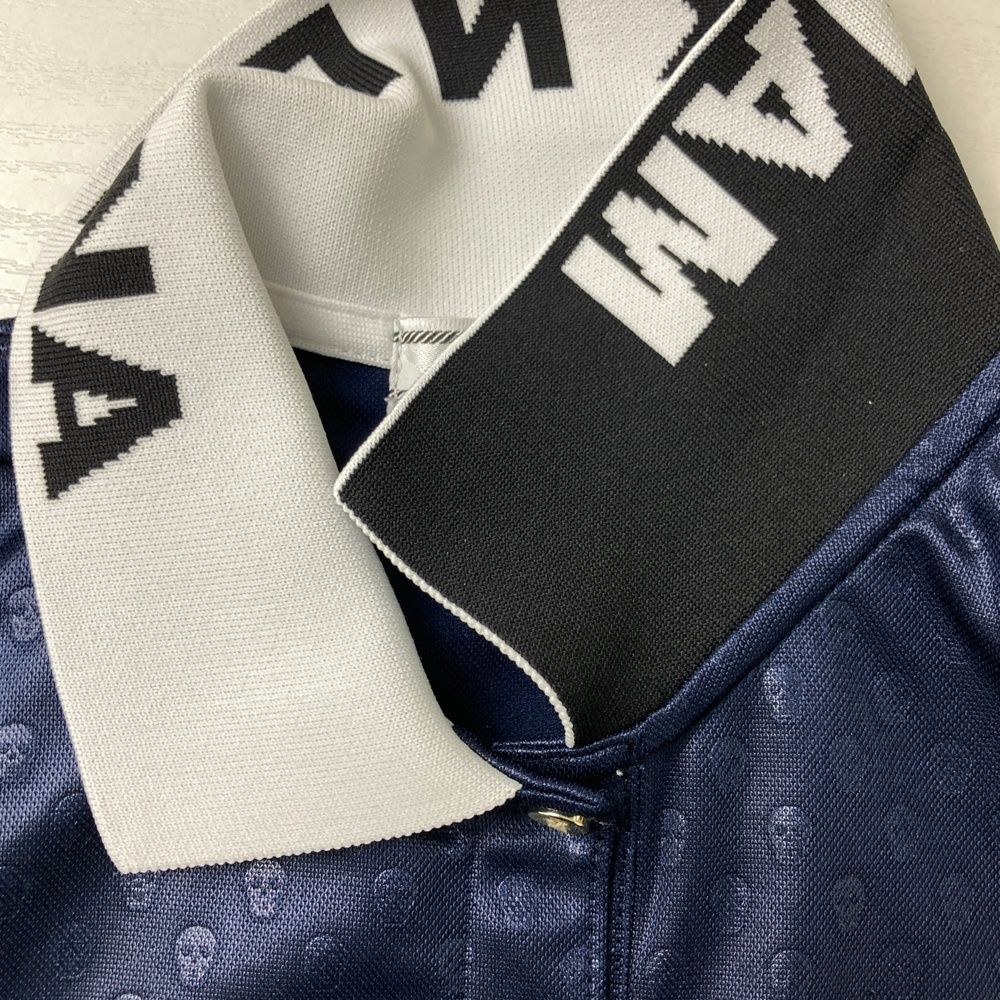 サイズ：36 MARK&LONA マークアンドロナ 半袖ポロシャツ スカル 総柄