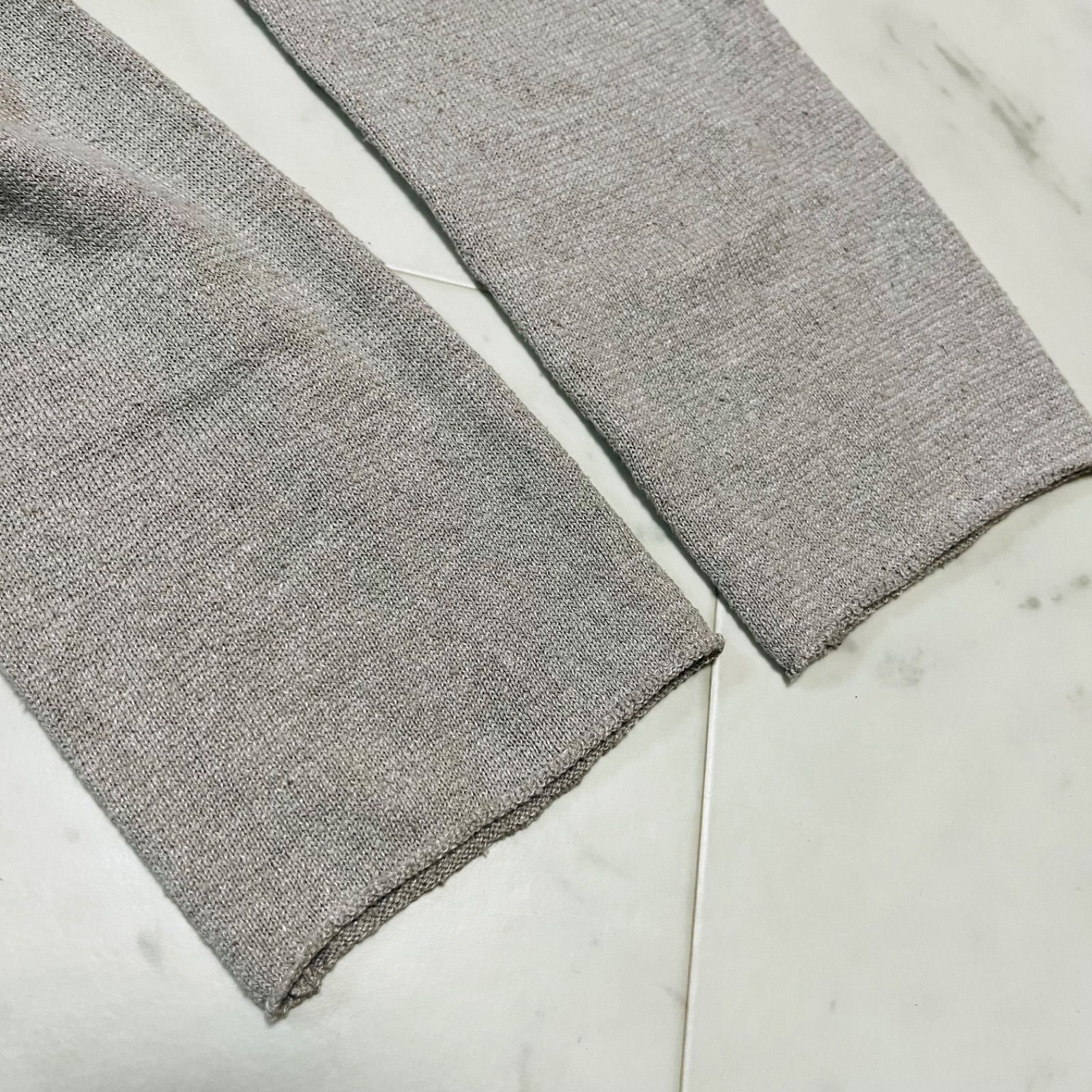  evam eva エヴァァムエヴァ シルクリネンワンピース 薄手 ニットワンピース 長袖 プルオーバー ナチュラル ロングワンピース 絹 麻 レディース ベージュ 春 23 No.K 1073 長袖 七分袖 ニットワンピース