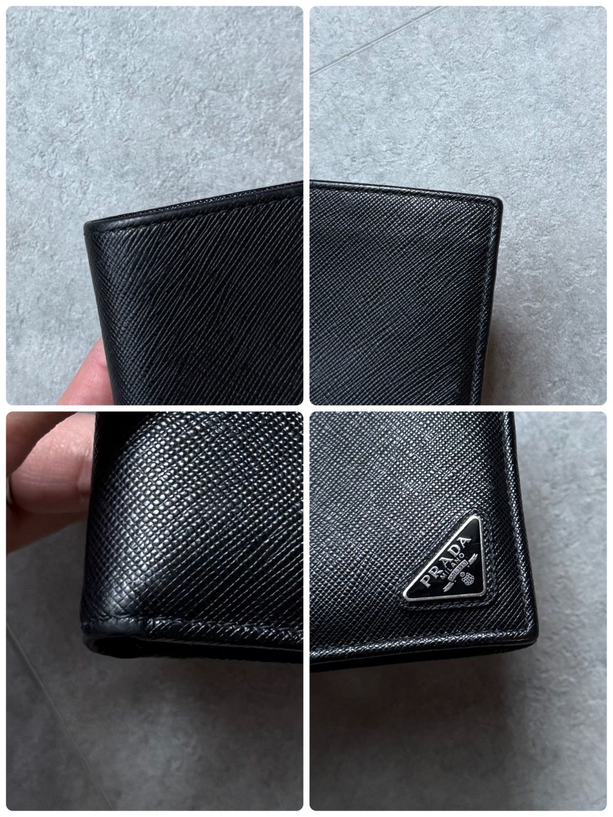 トライアングルロゴ サフィアーノレザー