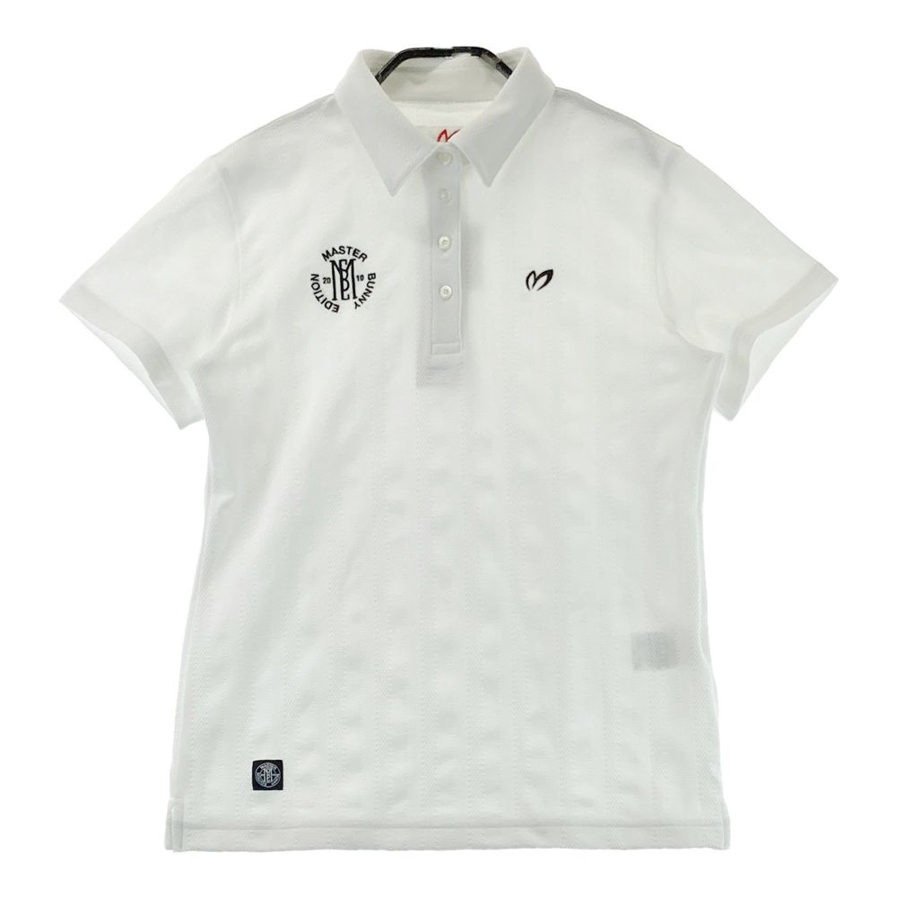 サイズ 1 MASTER BUNNY EDITION マスターバニーエディション 202年モデル 半袖ポロシャツ ジャガード 総柄 ホワイト系 ゴルフウェア レディース ストスト