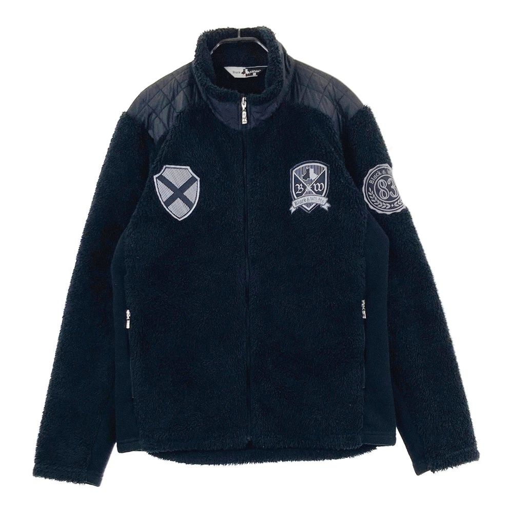 マスターバニー ジャケットブルゾン ネイビー ベロア調 ロゴレッド