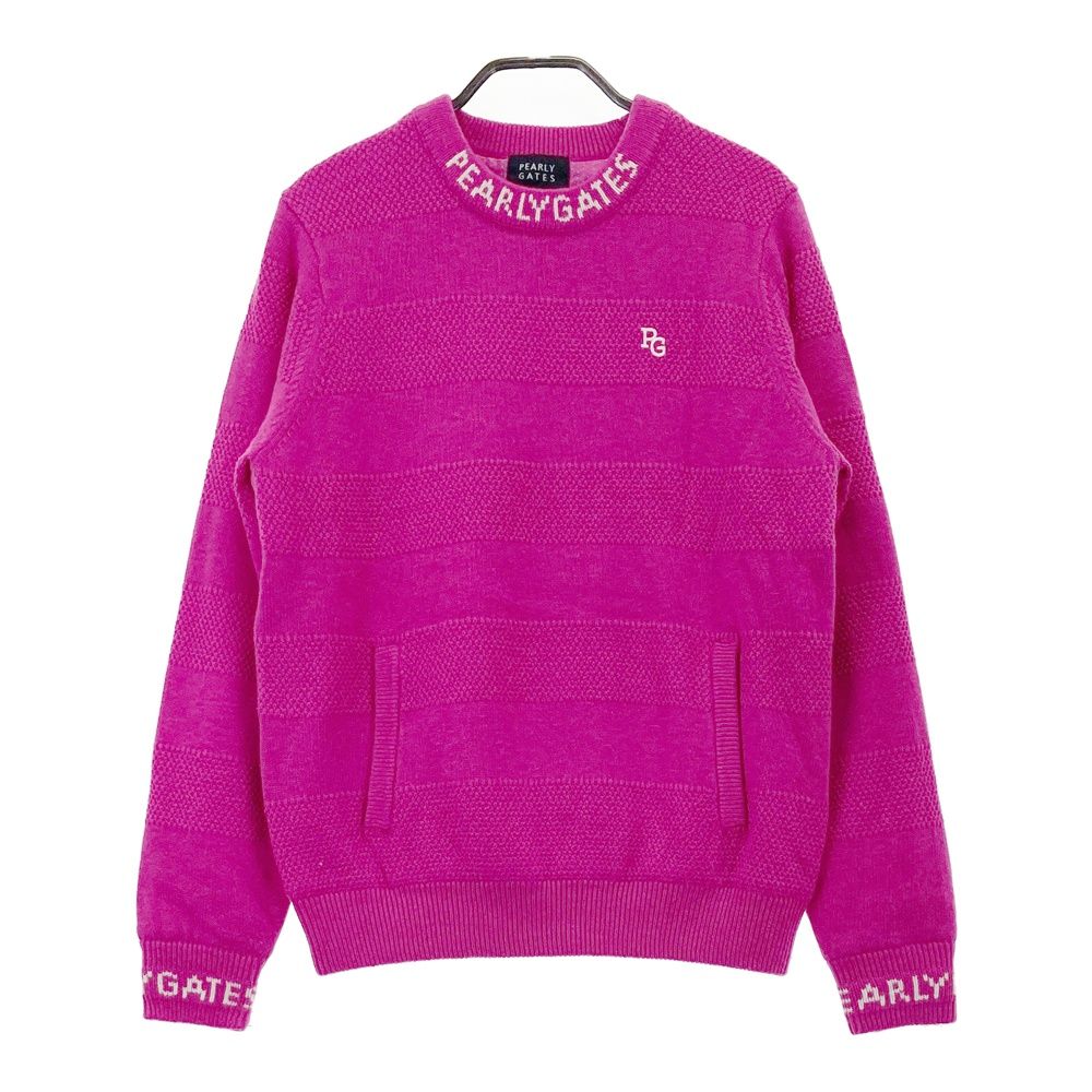 サイズ 2 PEARLY GATES パーリーゲイツ 裏地付 ニットセーター ピンク系 ゴルフウェア レディース ストスト