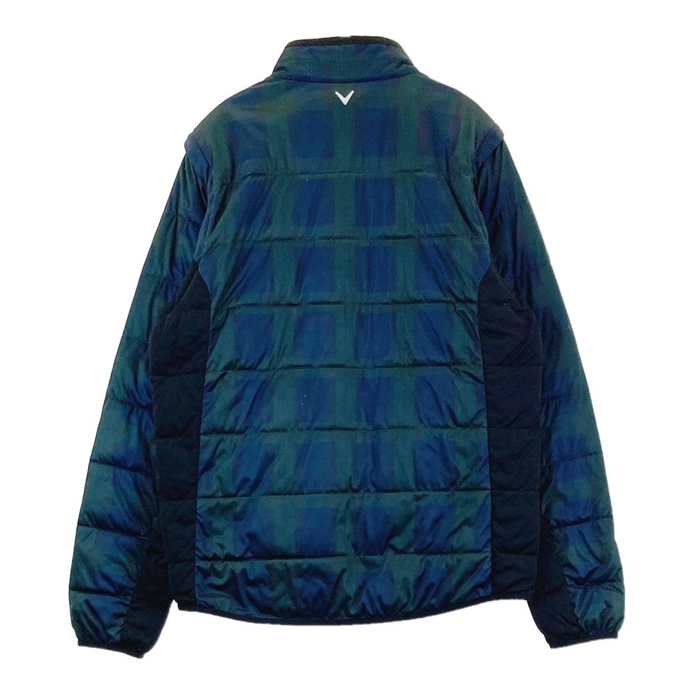 サイズ LL キャロウェイ 2 WAY 中綿ジャケット タータンチェック柄 グリーン系 ゴルフウェア メンズ ストスト