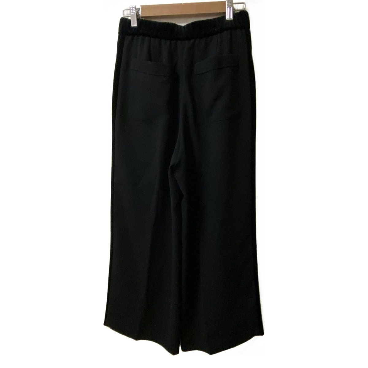 CYCLAS シクラス パンツ サイズ38 M レディース - 黒 フルレングス ウエストゴム ワイド サイドベロアライン