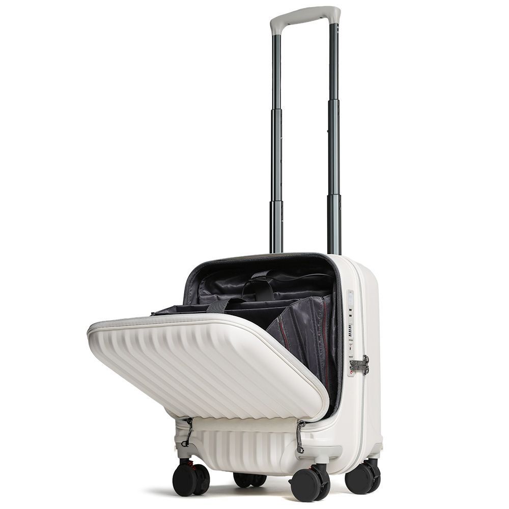 スーツケース SSサイズ キャリーバッグ キャリーケース 機内持ち込み 機内持込 フロントオープン 33 L 小型 静音 ダブルキャスター ドリンクホルダー USB充電ポート 着脱式 ストッパー10005 Ea