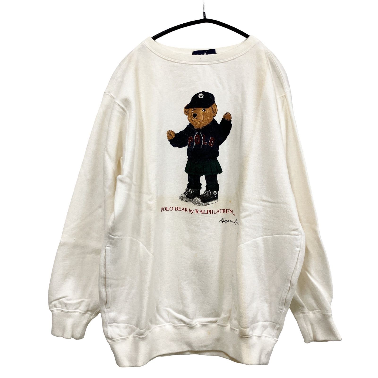 OG30 Ralph Lauren ラルフローレン 長袖 トレーナー ホワイト 裏起毛 