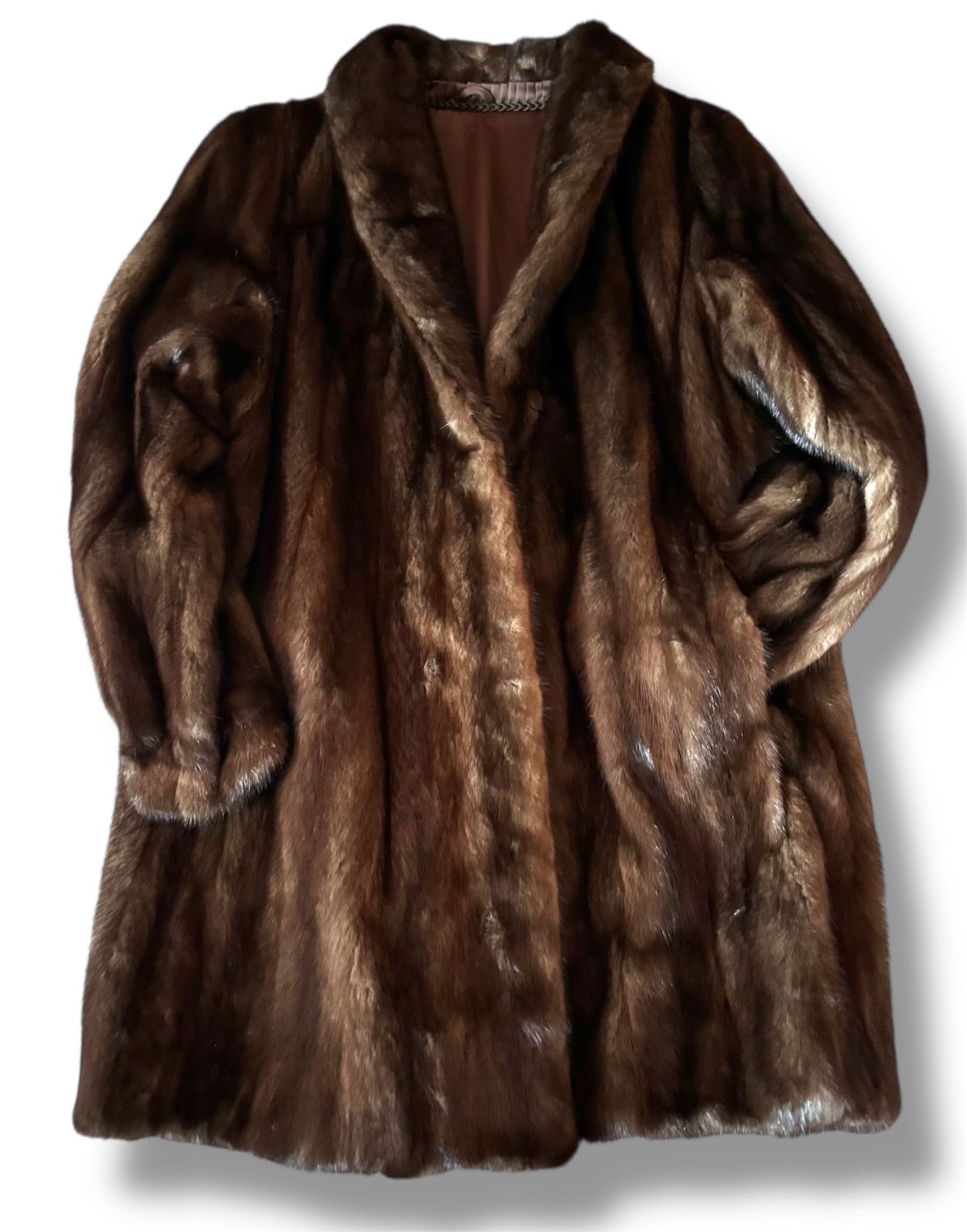 Nubian Glow ミンクコート ブラウン ダークブラウン 着丈約85 c 毛皮 ハーフコート レディース