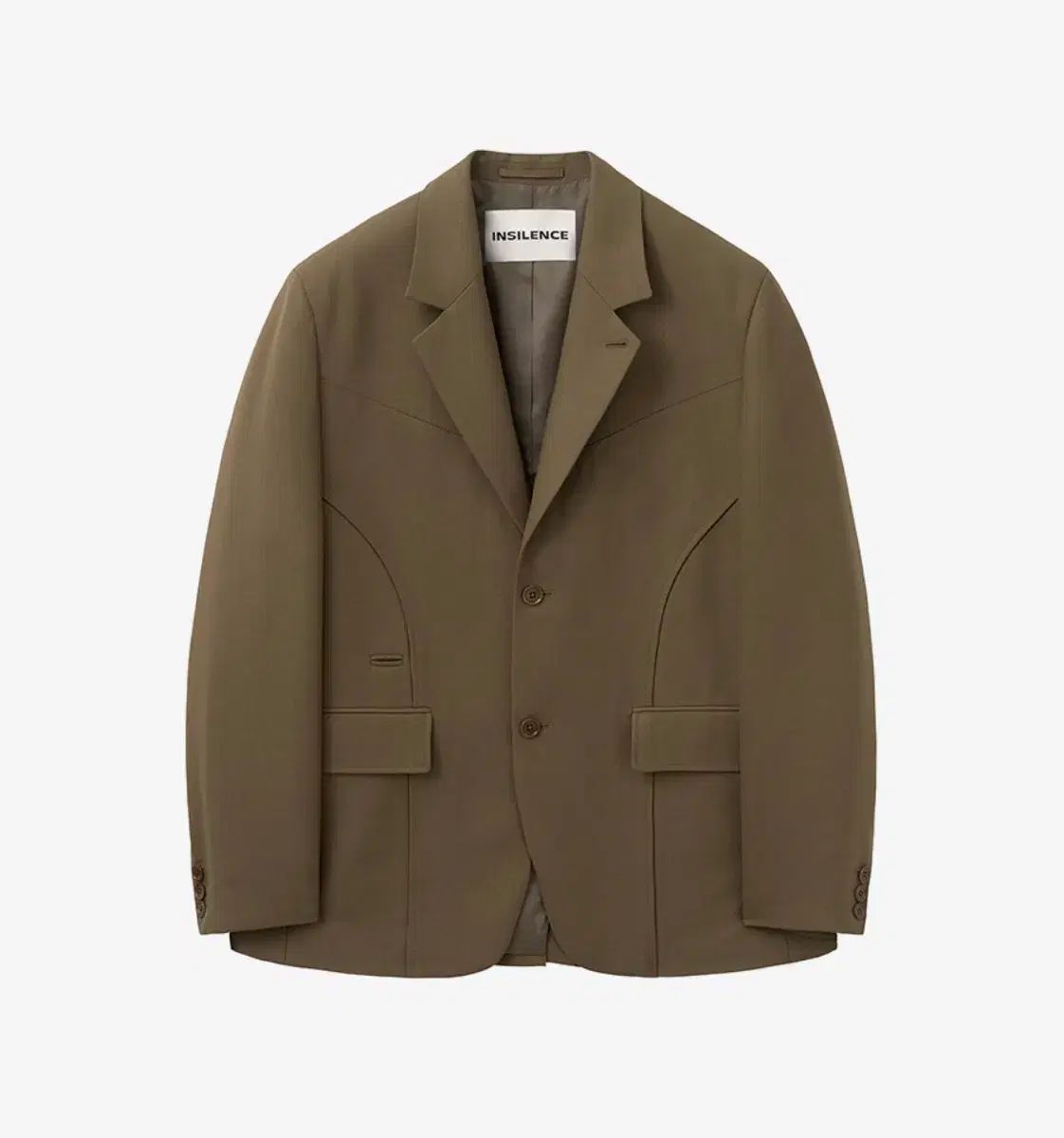 INSILENCE カーブド LINE ウール ブレーザー MOCHA