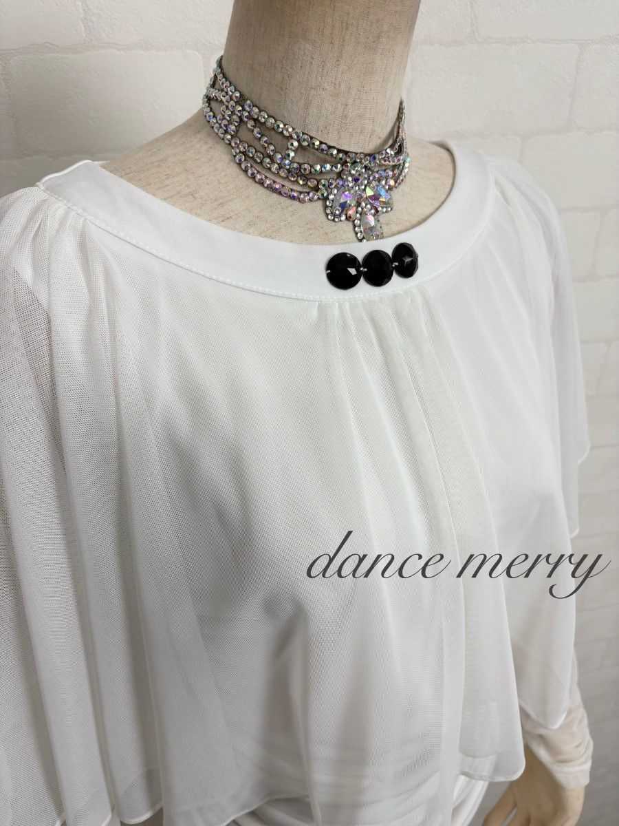  長袖 社交ダンス トップス 白 レッスン ラテン ワルツ 2924 ドレス ダンス衣装 社交ダンス