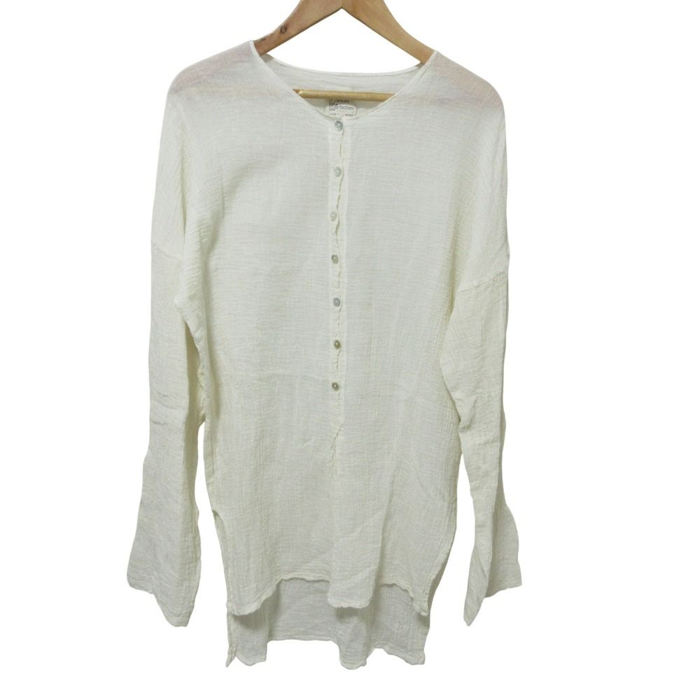 美品 LES ATELIERS FRANCAIS DE CONFECTION アトリエフランセ AFDC SP HENLY NECK ガーゼブラウス TU ホワイト レディース 古着 中古 USED 美品 22SS LES ATELIERS FRANCAIS DE CONFECTION アトリエフランセ