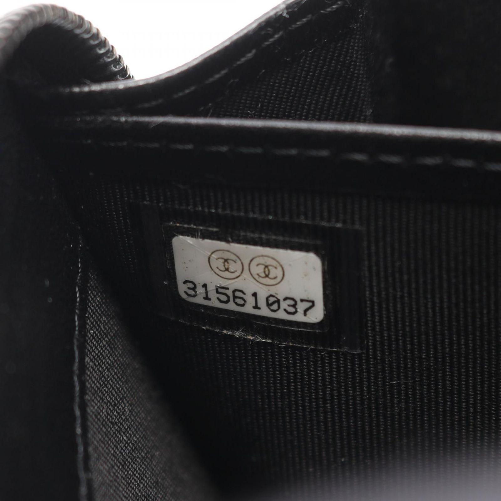 シャネル CHANEL ラウンド長財布 マトラッセ ブラック ラムスキン（羊