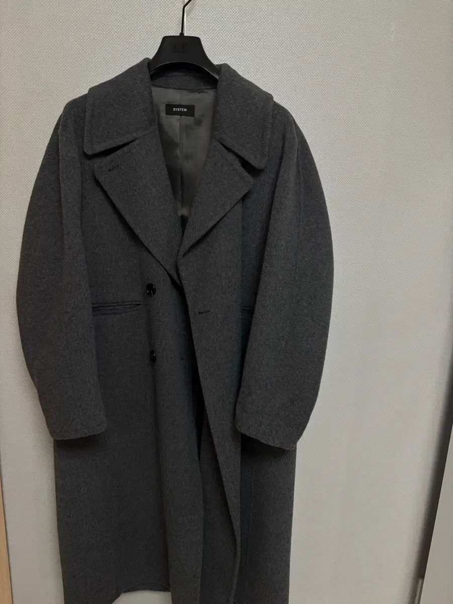 システム カシミア ブレンド オーバーサイズ ダブルコート