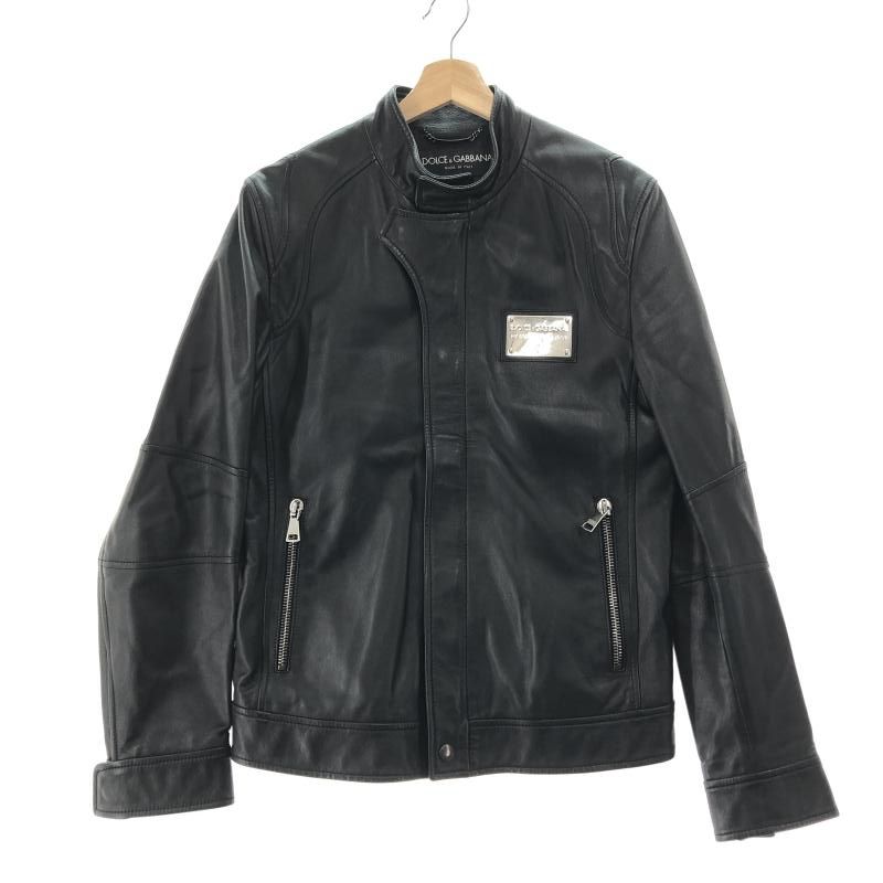 中古】DOLCE＆GABBANA レザージャケット 46 ブラック ドルチェ