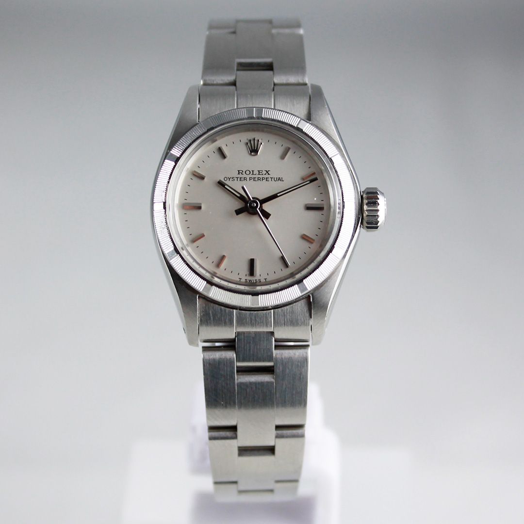 SA 202 ROLEX 6723 オイスターパーペチュアル レディース シルバー 自動巻き 1971年 ヴィンテージ 腕時計 シンプル 銀座サコム堂 期間 販売