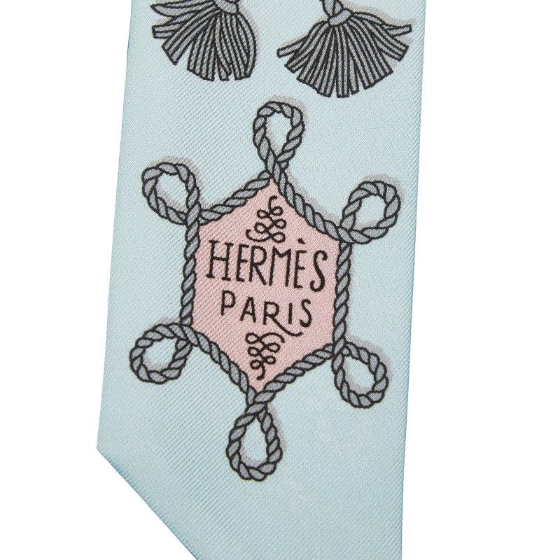  エルメス ツイリー Galons et Brandebourgs 飾緒とブランデンブルク飾り ブルー グレー レディース HERMES 1-0247794 その他 小物