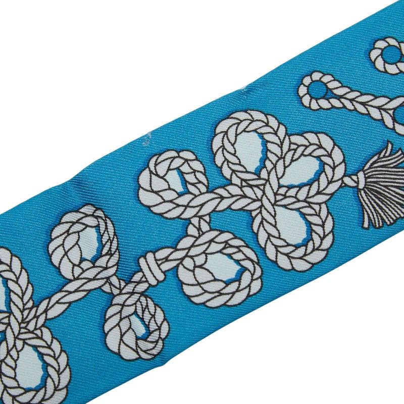 エルメス ツイリー Galons et Brandebourgs 飾緒とブランデンブルク飾り ブルー グレー レディース HERMES 1-0247794