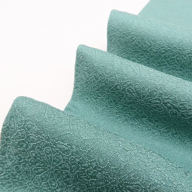 ✾まめ藤✾ｍ638 正絹 染一つ紋 本草木染 菊の地紋 手縫い仕立て 色無地