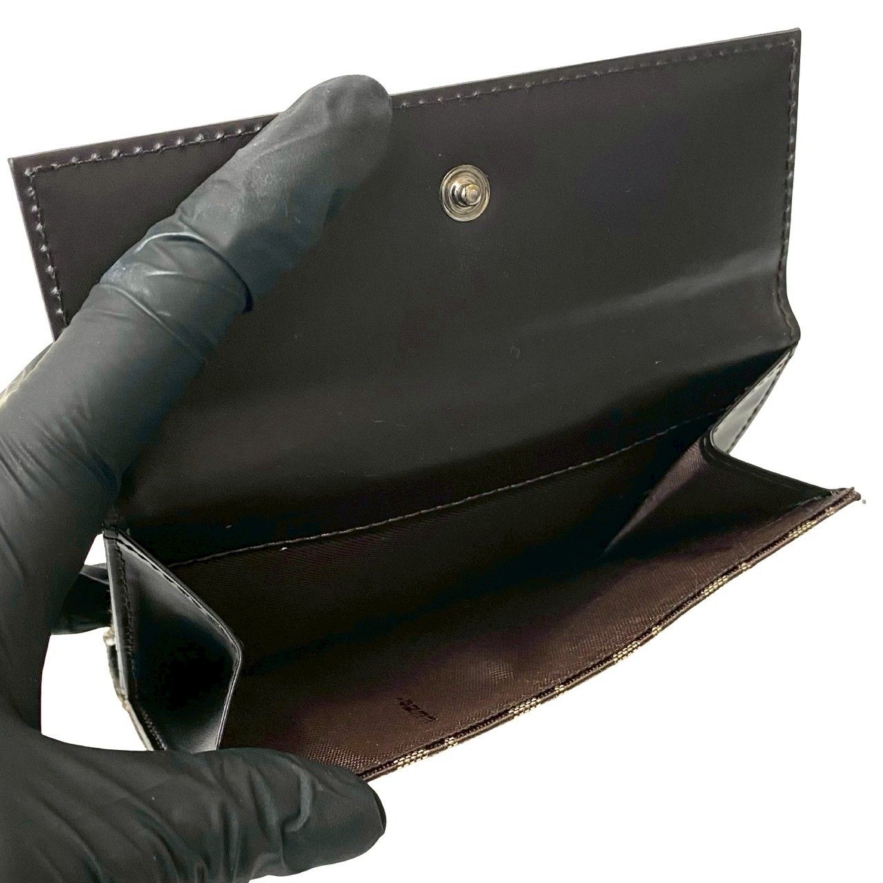 ほぼ未使用 箱付 FENDI フェンディ ズッキーノ FF ロゴ 柄 金具 レザー