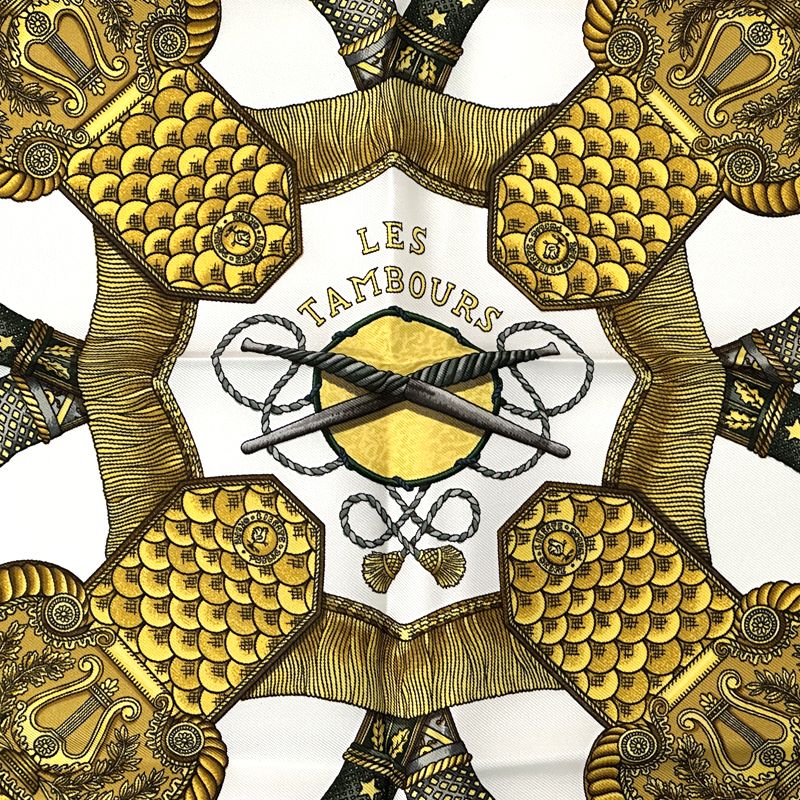 エルメス HERMES スカーフ カレ90 LES TAMBOURS タンブールの太鼓