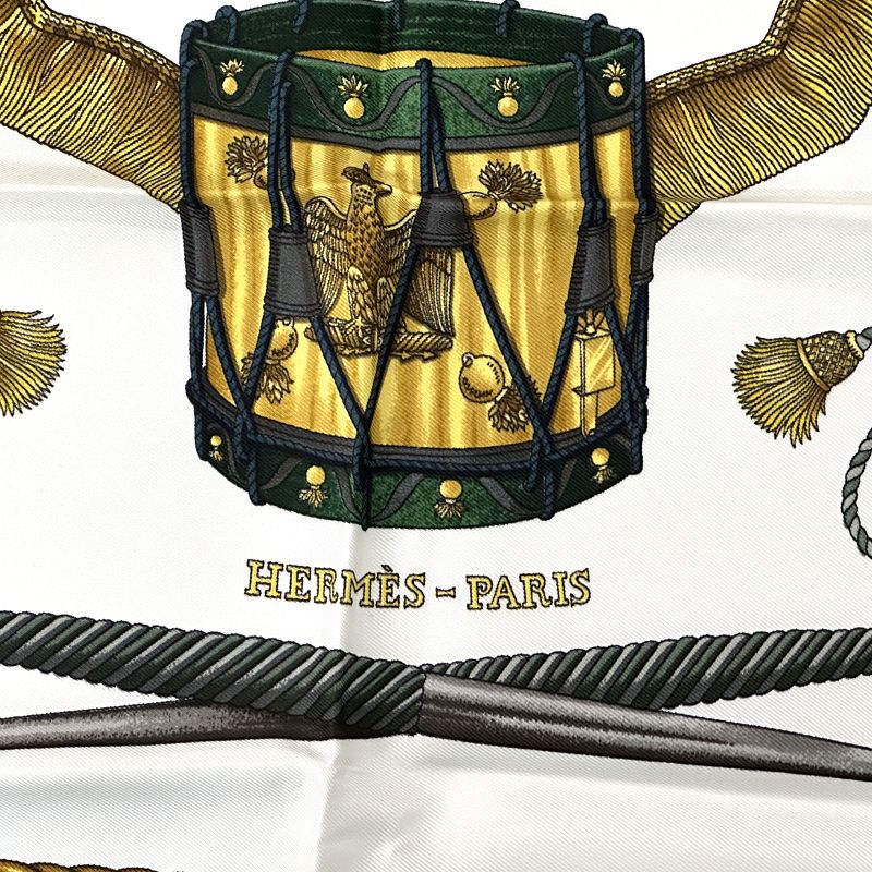 エルメス HERMES スカーフ カレ90 LES TAMBOURS タンブールの太鼓