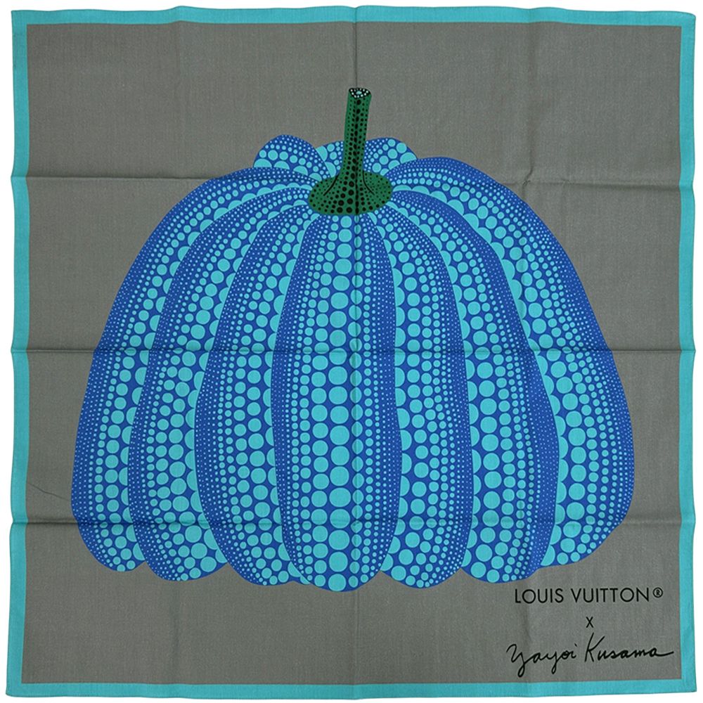ルイ ヴィトン LOUIS VUITTON ハンカチ LV × YK モノグラム レディース メンズ ブランド コットン セット オブ スリー ブルー マルチ M 78365 スカーフ バンダナ 草間彌生 ドッド パンプキン
