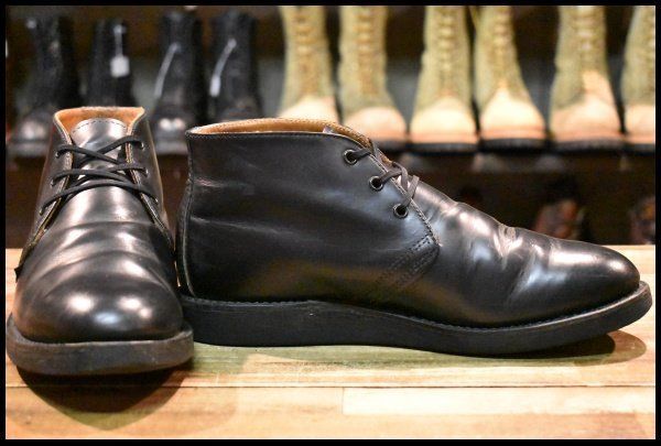 7.5 D 12年 レッドウィング 9196 ポストマン チャッカ 黒 ブラック シャパラル 短靴 ローカット 編み上げ ブーツ redwing FL 033