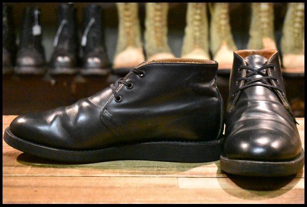 7.5 D 12年 レッドウィング 9196 ポストマン チャッカ 黒 ブラック シャパラル 短靴 ローカット 編み上げ ブーツ redwing FL 033
