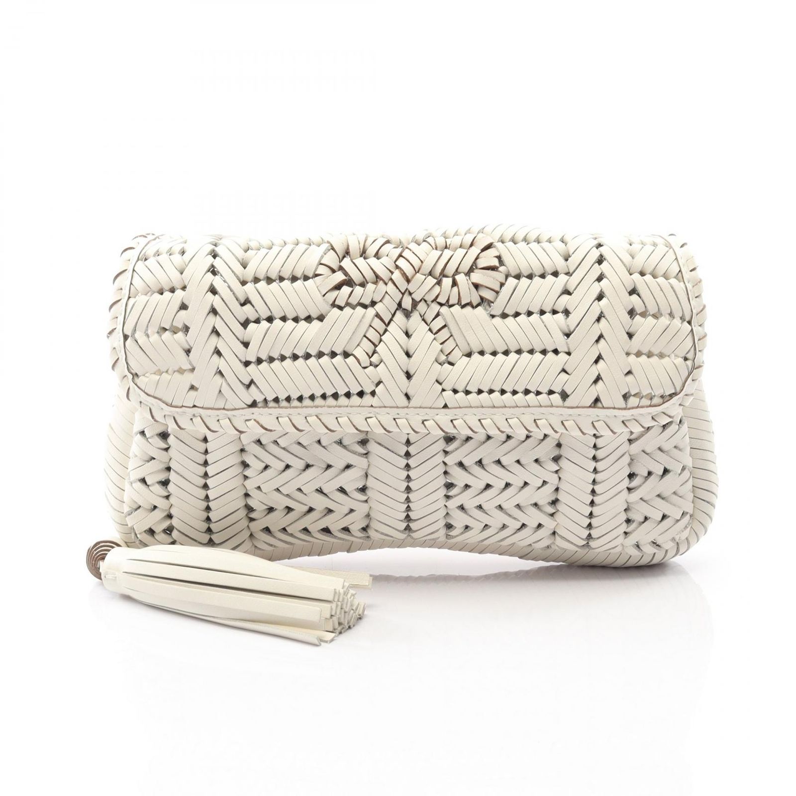 未使用品！☆ANYA HINDMARCH クラッチバッグ☆タッセル付き 未使用品！☆ANYA HINDMARCH クラッチバッグ☆タッセル付き モード