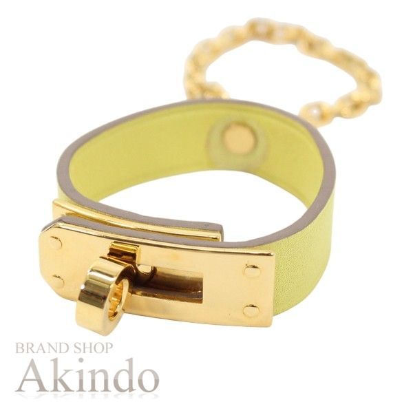 HERMES ケリーグローブホルダー＆ チャーム エルメス ケリー グローブホルダー ケリー イエロー ゴールド金具