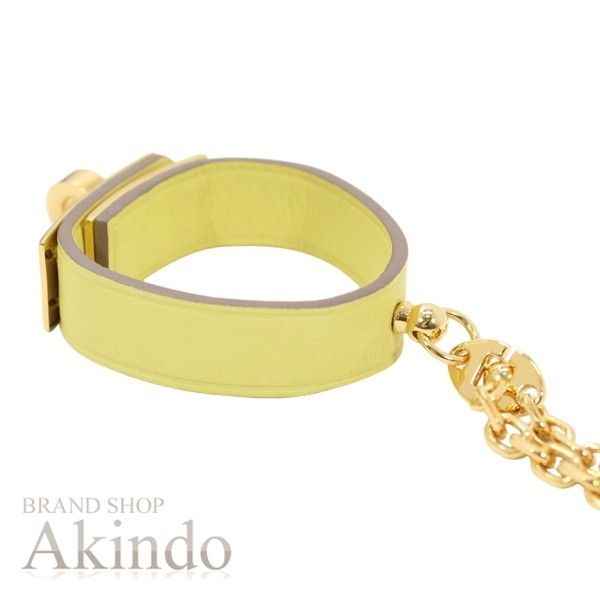 エルメス ケリー グローブホルダー イエロー ゴールド金具 チェーン付き 手袋ホルダー HERMES メンズ レディース バッグチャーム プレゼント ブランド