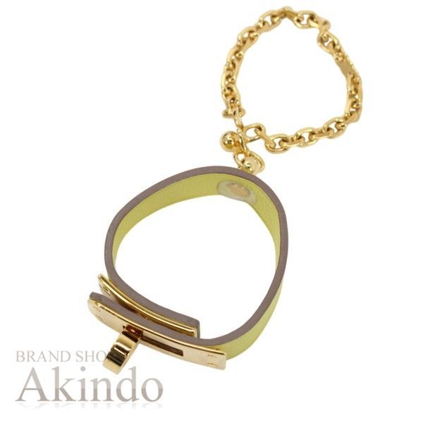  エルメス ケリー グローブホルダー イエロー ゴールド金具 チェーン付き 手袋ホルダー HERMES メンズ レディース バッグチャーム プレゼント ブランド 手袋 アームカバー 小物