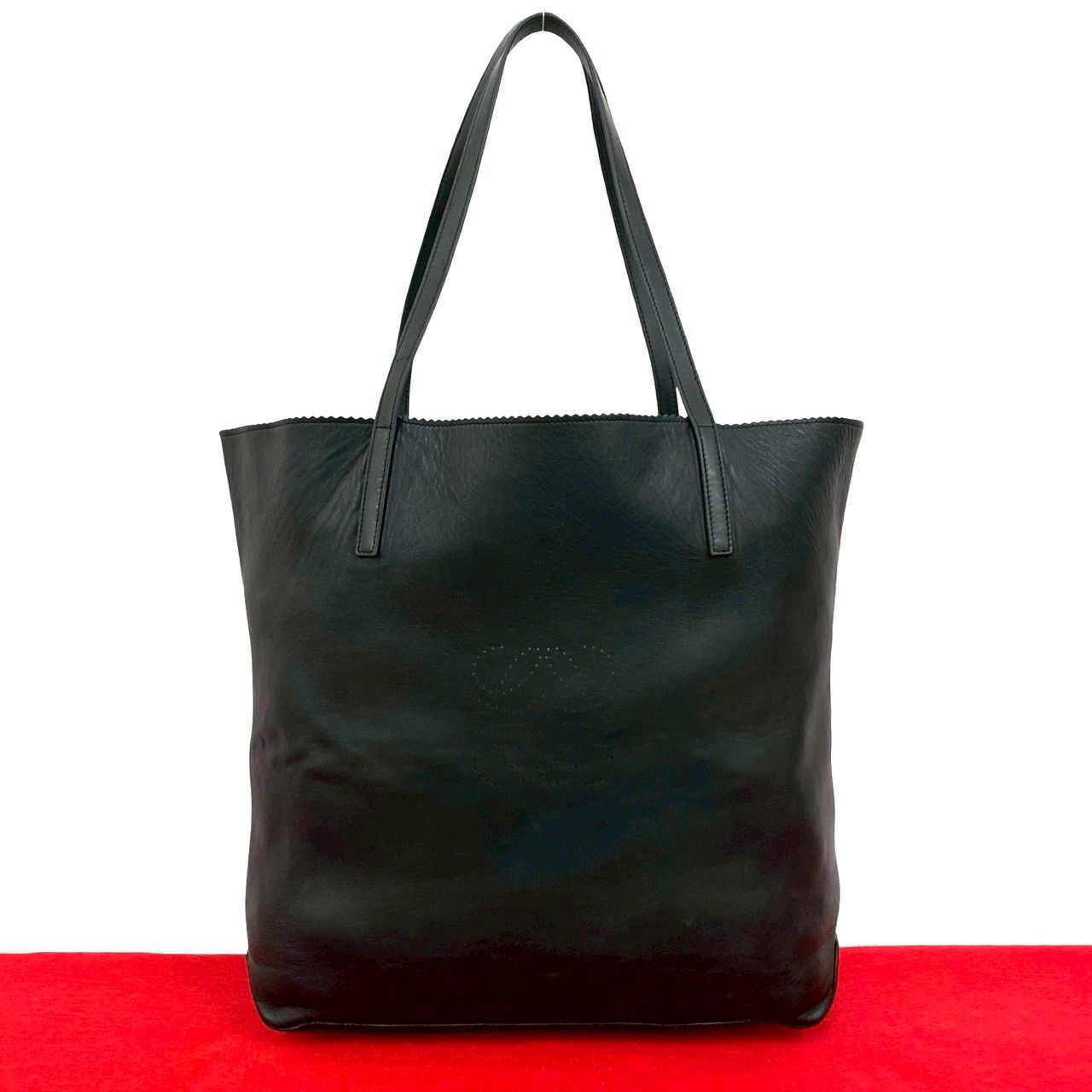 極 美品 LOEWE ロエベ アナグラム ロゴ パンチング ナッパレザー 本革